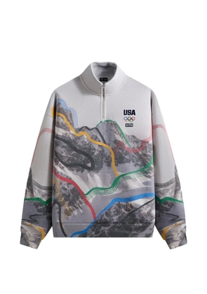KITH Team USA quarter zip mountain sweatshirt - Grey
