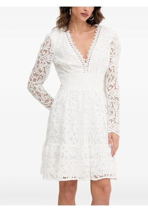 Morgan lace V-neck mini dress - White