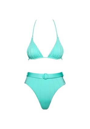 Noire Swimwear belted pleated bikini - Blue