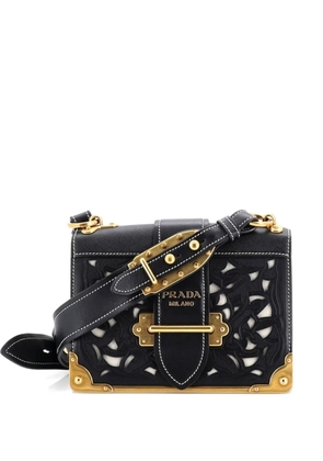 Prada Pre-Owned Cahier Studded Laser Cut Leather Small crossbody bag - Black