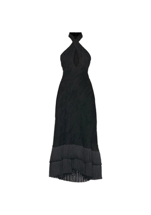 Alexis Ambrosio halterneck tiered midi dress - Black