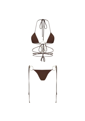 Amir Slama ring tie bikini - Brown