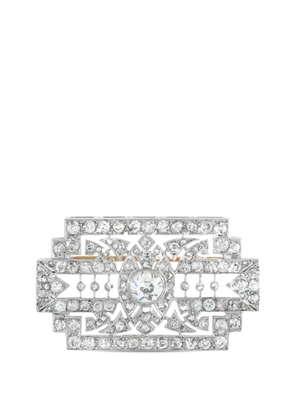 LB Exclusive diamond art deco brooch - Silver
