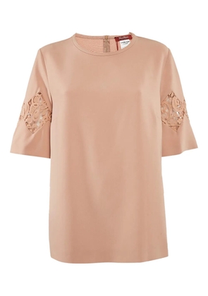 Max Mara lace-sleeve top - Neutrals