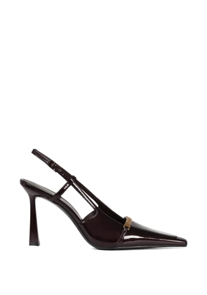 POTAMY buckle strap leather pumps - Brown