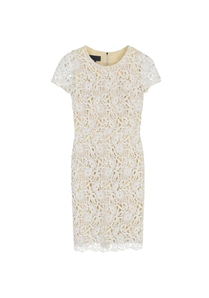 Burberry Pre-Owned lace detailed knee-length midi dress - White