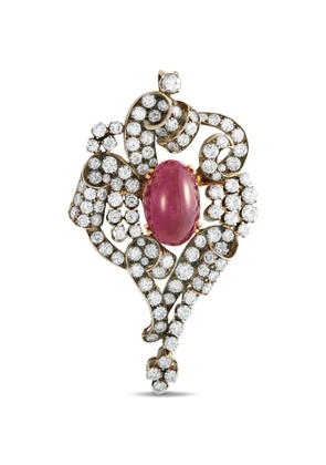 LB Exclusive ruby and diamond brooch - Gold
