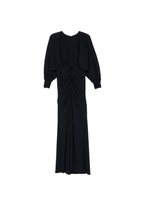 Amsale pebble crepe gathered maxi dress - Blue