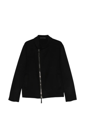 Giorgio Armani asymmetrical zip -fastening jacket - Black