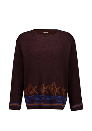 BODE school fish cotton knitwear - Brown