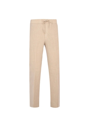 120% Lino drawstring trousers - Neutrals