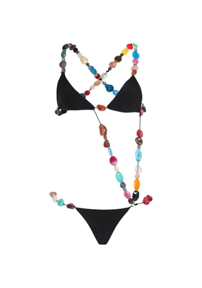 Amir Slama beaded swimsuit - Black