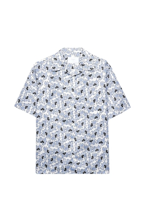 Prada printed cotton blend bowling shirt - White