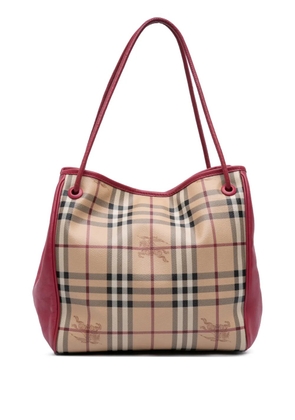 Burberry Pre-Owned 2000-2017 Small Leather Trimmed Haymarket Check Coated Canvas Canterbury tote bag - Brown