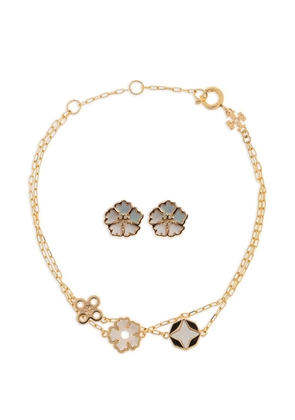 Tory Burch Forget Me Not earrings and bracelet set - Gold