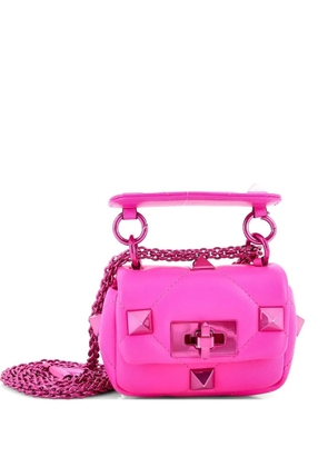 Valentino Garavani Pre-Owned Roman Stud Flap Bag Quilted Leather Mini shoulder bag - Pink
