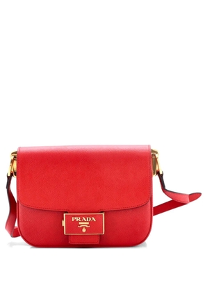 Prada Pre-Owned Embleme Flap Bag Saffiano Leather Small shoulder bag - Red