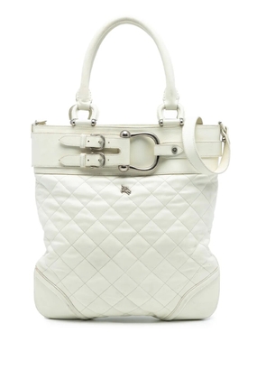 Burberry Pre-Owned 2000-2017 Quilted Leather Hillgate Convertible Tote satchel - White