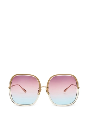 Linda Farrow Celia square-frame sunglasses - Gold
