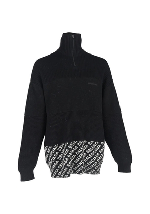 Balenciaga Pre-Owned panelled half-zip sweater - Black