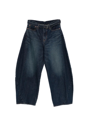 sacai belted jeans - Blue