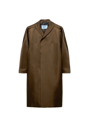 Prada single-breasted double satin coat - Brown