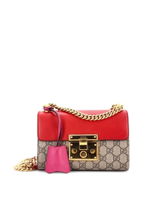 Gucci Pre-Owned Padlock Shoulder Bag GG Coated Canvas and Leather Small crossbody bag - Brown