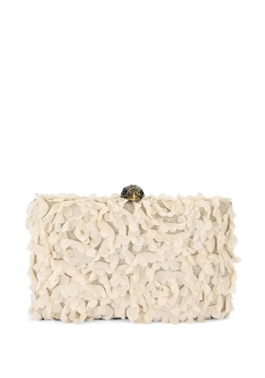 Kurt Geiger London floral appliqué eagle head clutch bag - Neutrals