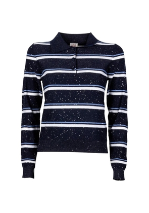 Marella striped polo top - Blue