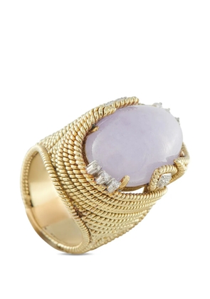 LB Exclusive diamond jade yellow gold ring