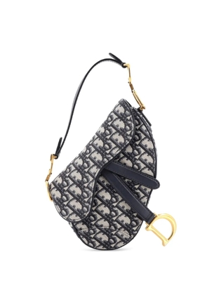 Christian Dior Pre-Owned Saddle Handbag Oblique Canvas Mini shoulder bag - Blue