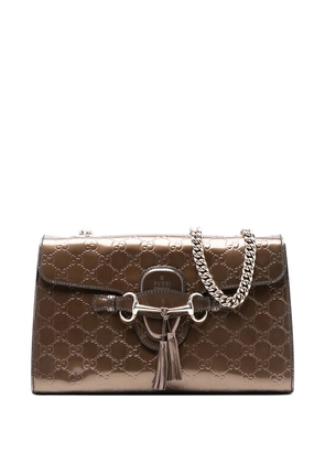 Gucci Pre-Owned 2016-2025 Medium Patent Guccissima Emily shoulder bag - Brown