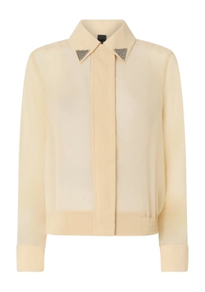PINKO embellished-collar long-sleeve shirt - Neutrals
