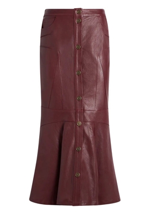 ETRO mermaid leather skirt - Red