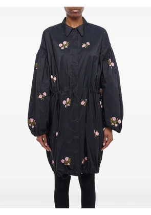 Giambattista Valli flower-embroidered coat - Black