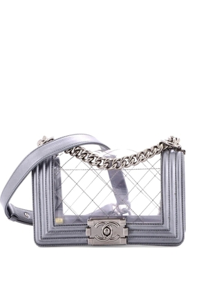 CHANEL Pre-Owned Boy Flap Bag Quilted PVC and Calfskin Small shoulder bag - Grey