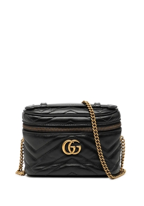 Gucci Pre-Owned 2000-2015 Mini GG Marmont Matelasse Leather Top Handle satchel - Black