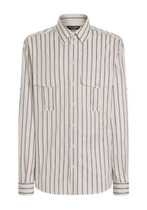 Dolce & Gabbana striped pocket shirt - Neutrals