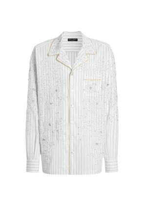 Dolce & Gabbana cotton and silk vanity shirt with embroidery - White