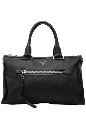 Prada Pre-Owned 2010-2026 Vitello Daino Zip Top satchel - Black
