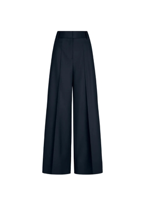 Oscar de la Renta wide-leg wool-blend pant - Blue