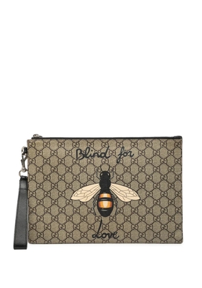 Gucci Pre-Owned 2000-2015 GG Supreme Blind for Love clutch bag - Brown