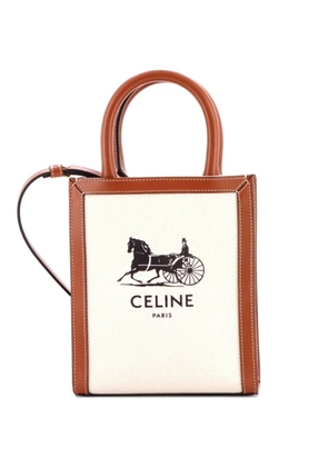 Celine Pre-Owned Sulky Vertical Cabas Tote Canvas with Leather Mini crossbody bag - Brown