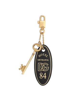 Dolce & Gabbana logo-plaque keyring - Black