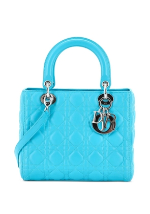 Christian Dior Pre-Owned Lady Dior Bag Cannage Quilt Lambskin Medium satchel - Blue