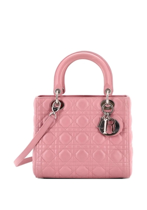 Christian Dior Pre-Owned Lady Dior Bag Cannage Quilt Lambskin Medium satchel - Pink