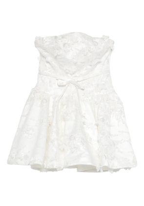 Maje floral-appliqué mini dress - White