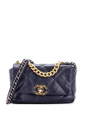 CHANEL Pre-Owned 19 Flap Bag Quilted Leather Medium crossbody bag - Blue