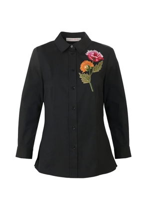 Carolina Herrera floral-embroidered Icon shirt - Black