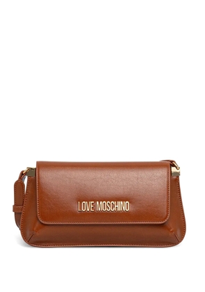 Love Moschino logo-plaque shoulder bag - Brown